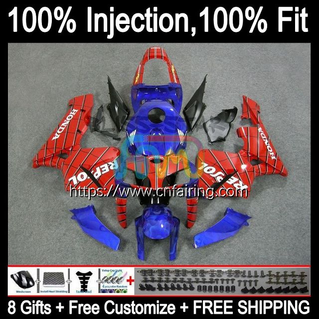 Kit Carenatura Per Honda CBR600RR 2005-2006 - Rosso E Nero (Stampaggio A Iniezione) - Foto 6